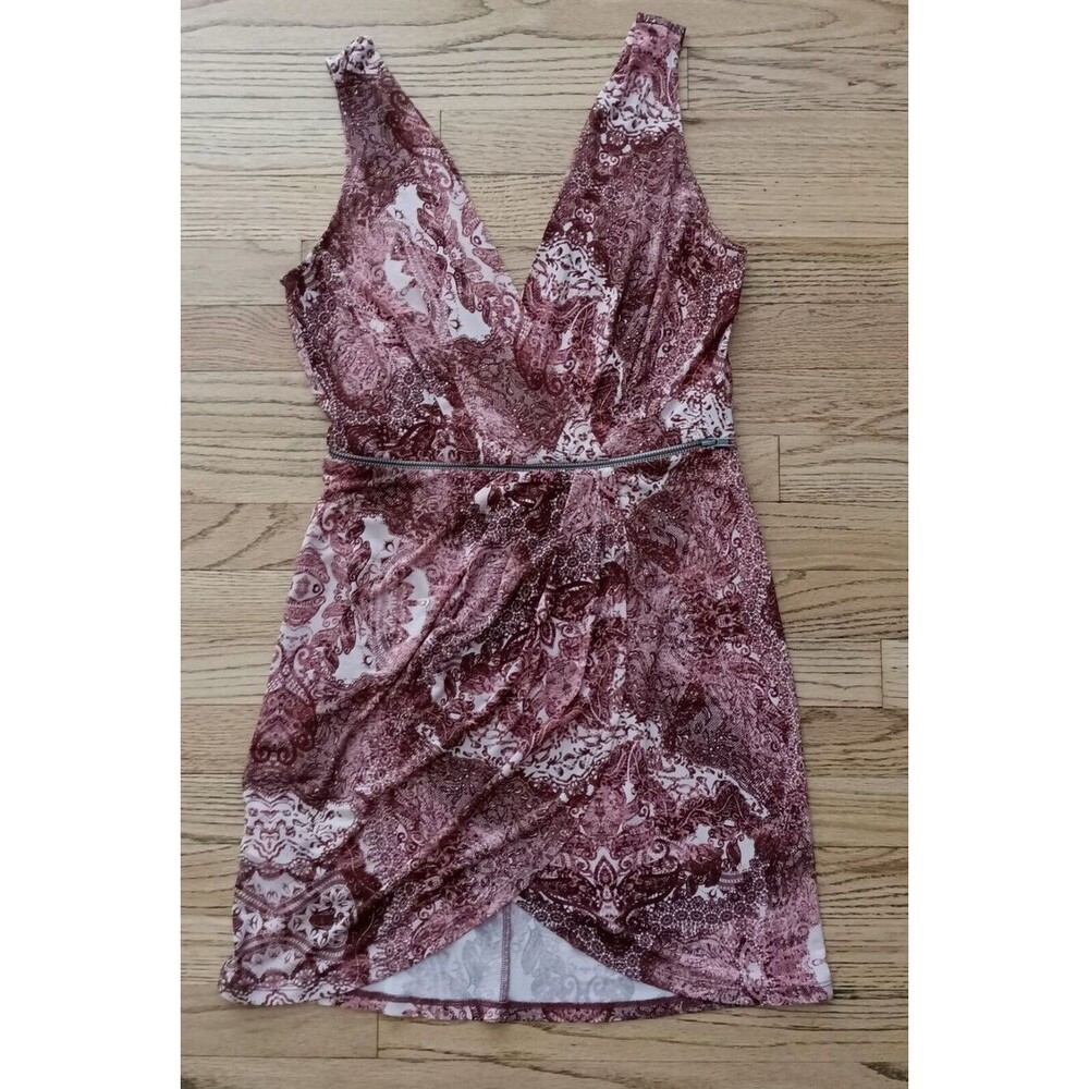 NEW Sleeveless Floral Dress Open Stomach with Zipper Beachy Women's Size 8 - Picture 5 of 8